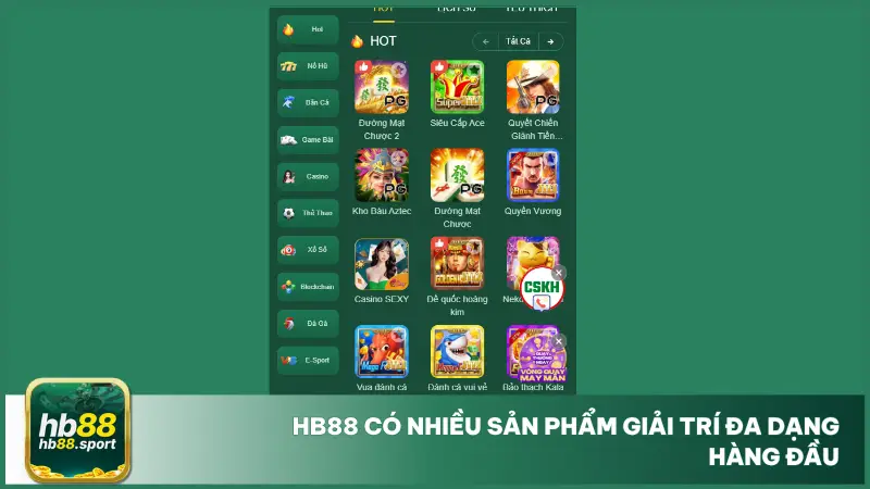 Giới Thiệu Hb88 2 Giới thiệu hb88 còn là câu chuyện về một kho trò chơi rộng lớn