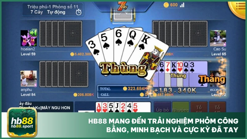 Game Bài Phỏm Hb88 - Trò Chơi Với Tỷ Lệ Thưởng Hàng Đầu 3 Hb88 mang đến trải nghiệm Phỏm công bằng, minh bạch và cực kỳ đã tay