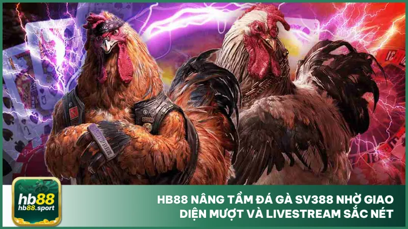 Đá Gà Sv388 - Sảnh Chọi Uy Tín, Thỏa Mãn Đam Mê Tại Hb88 4 Hb88 nâng tầm đá gà SV388 nhờ giao diện mượt và livestream sắc nét